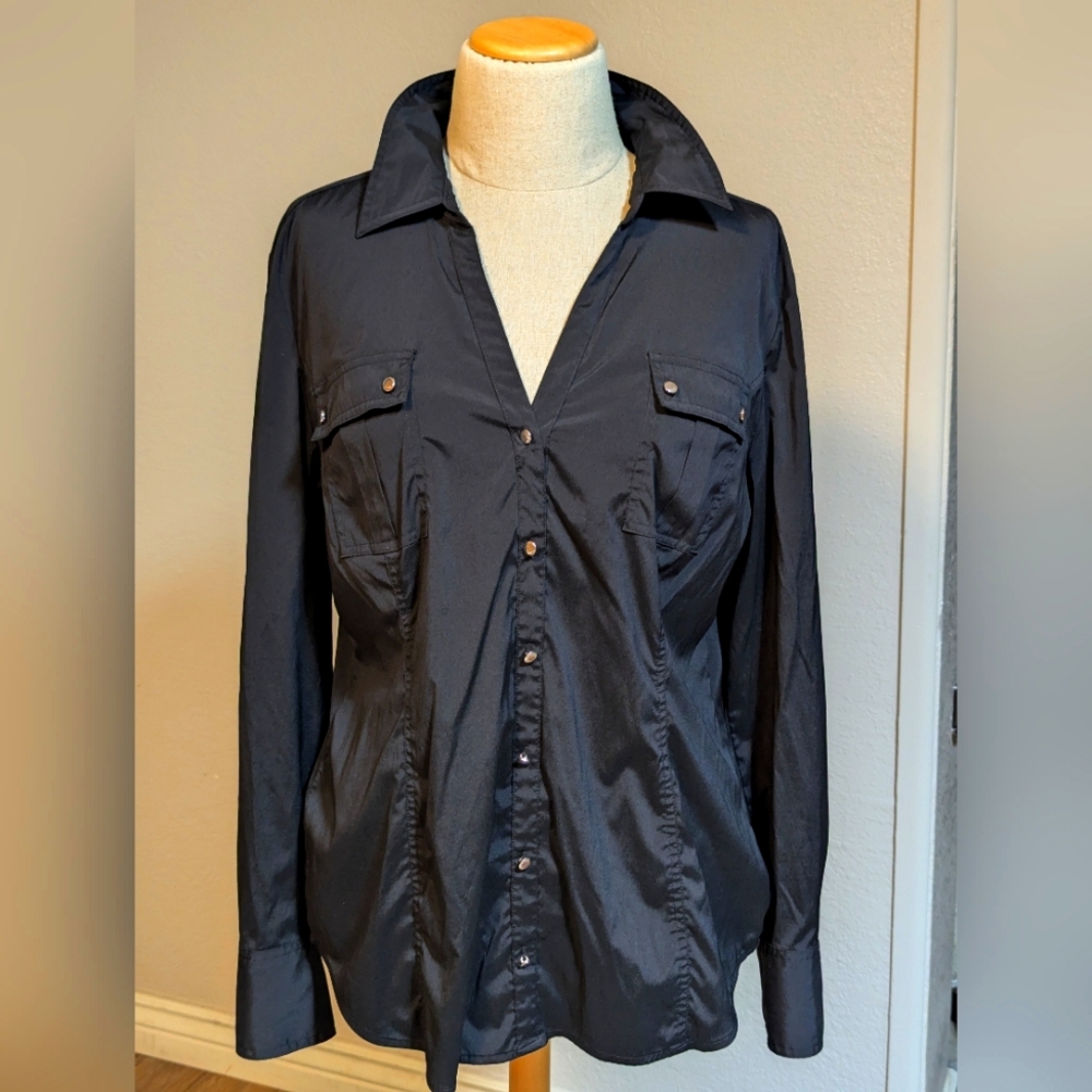 Women's Button down black blouse size 12